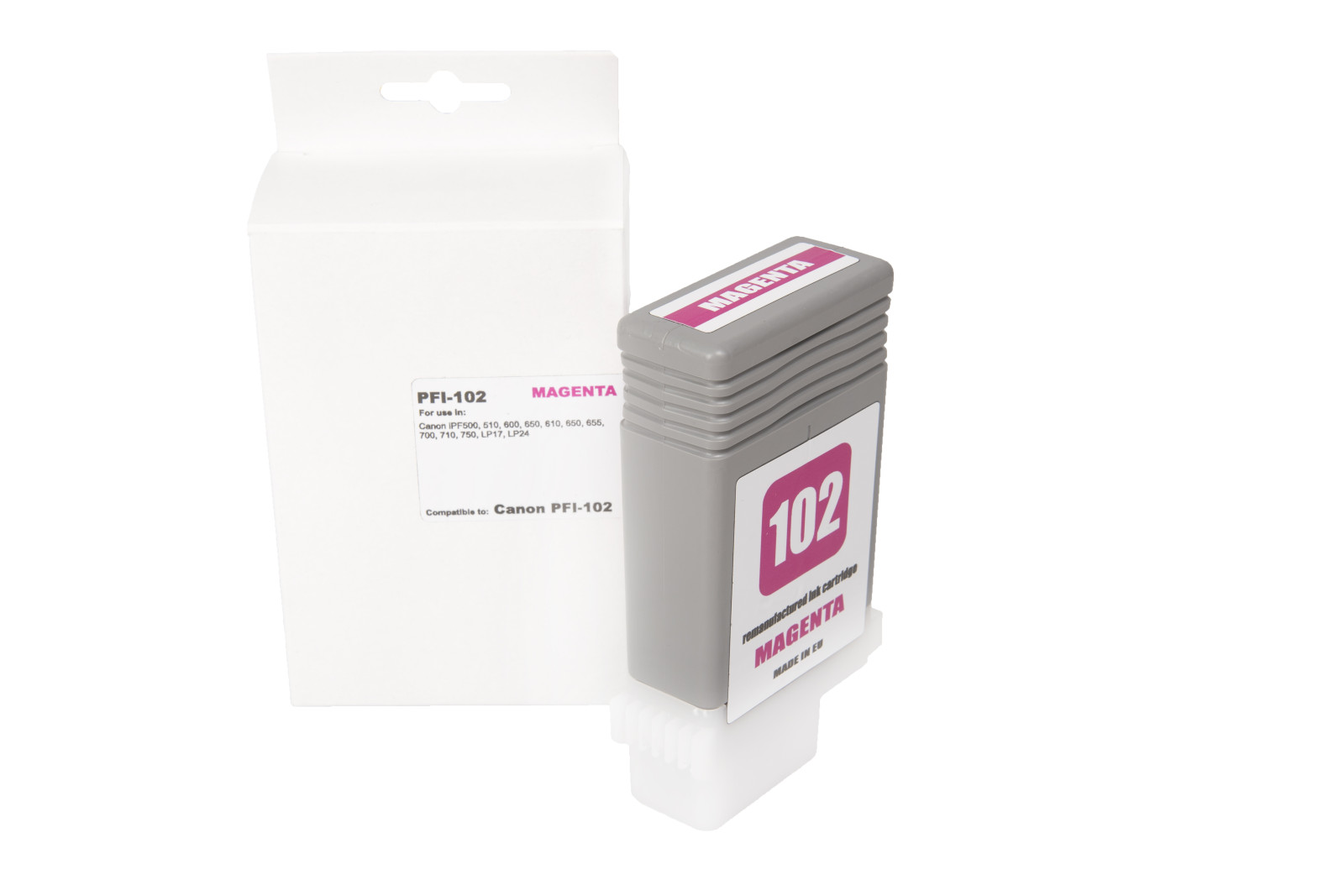 Felújított tintakazetta töltés 0897B001, PFI102M, 130ml a Canon nyomtatók számára (BULK)
