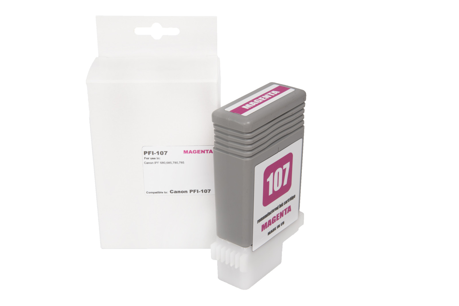 Felújított tintakazetta töltés 6707B001, PFI107M, 130ml a Canon nyomtatók számára (BULK)