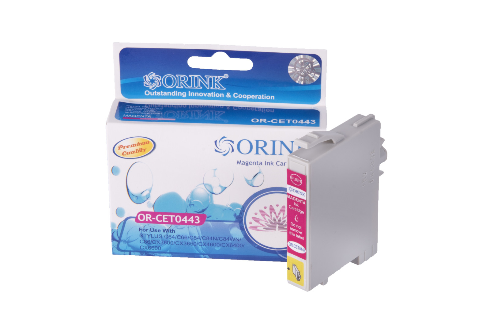 Kompatibilis tintakazetta töltés C13T04434010, T0443, 18,2ml a Epson nyomtatók számára (Orink box)