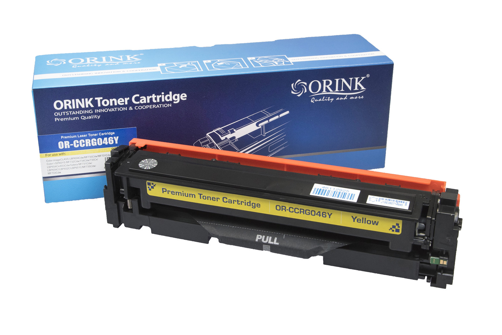 Kompatibilis tonerkazetta töltés 1247C002, CRG046Y, 2300 lap a Canon nyomtatók számára (Orink box)