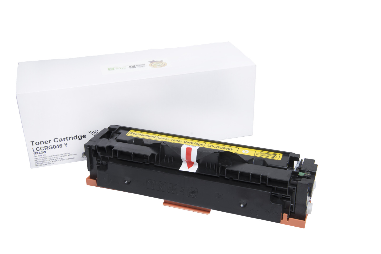 Kompatibilis tonerkazetta töltés 1247C002, CRG046Y, 2300 lap a Canon nyomtatók számára (Orink white box)