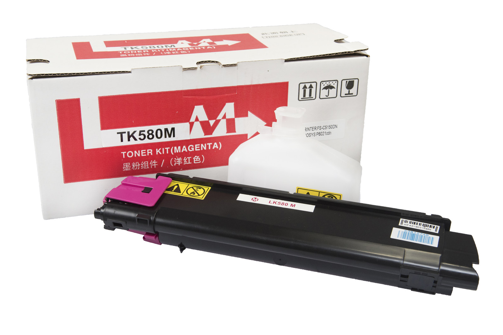 Kompatibilis tonerkazetta töltés 1T02KTBNL0, TK580M, 2800 lap a Kyocera nyomtatók számára (Orink white box)