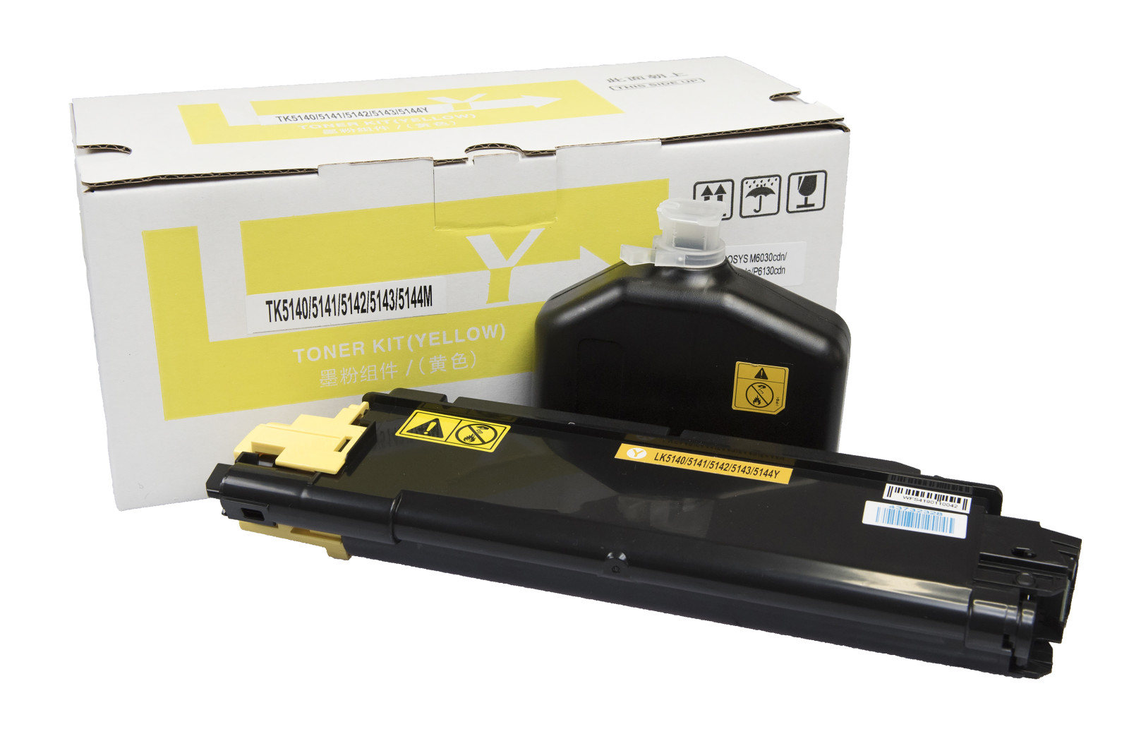 Kompatibilis tonerkazetta töltés 1T02NRANL0, TK5140Y, 5000 lap a Kyocera nyomtatók számára (Orink white box)