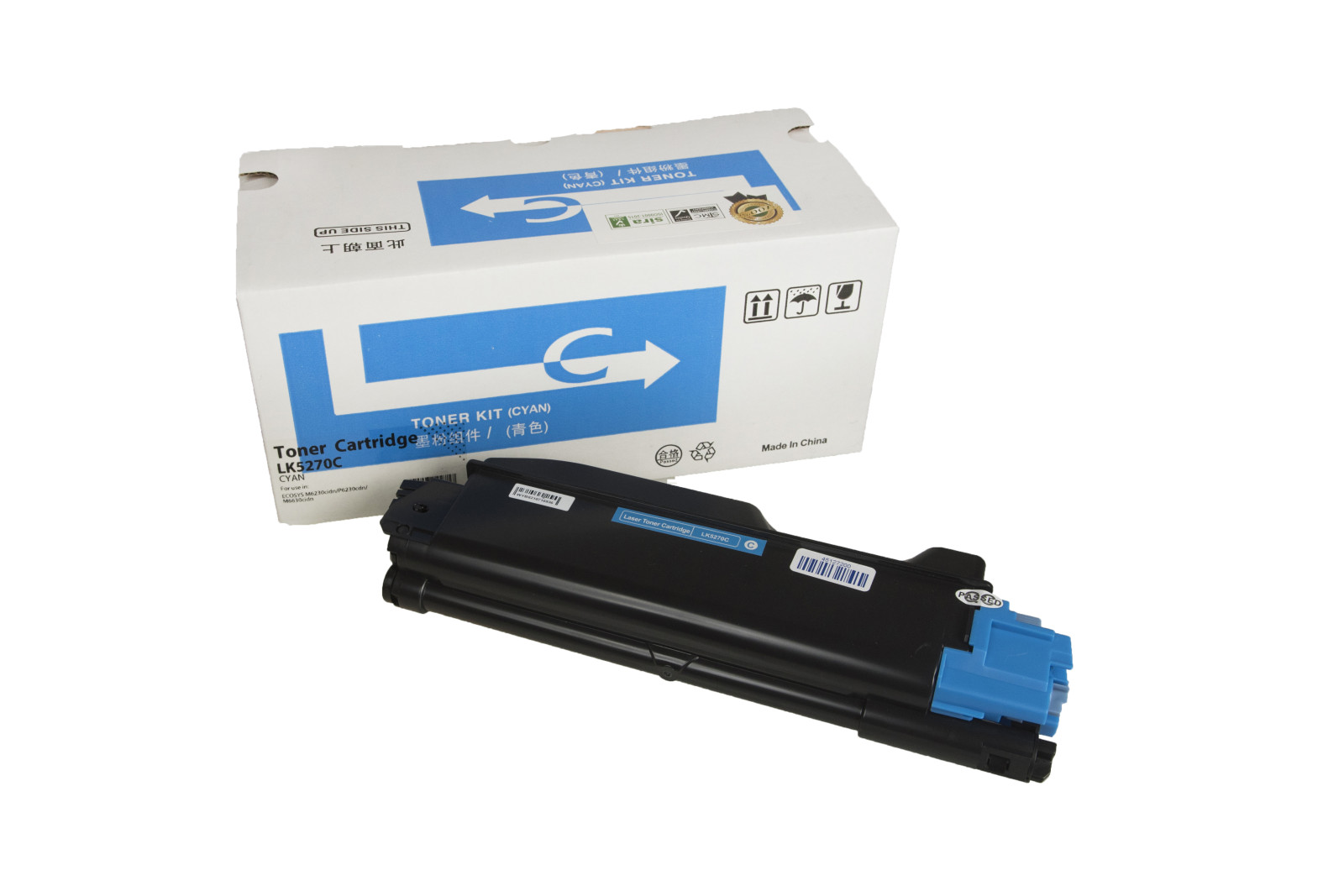 Kompatibilis tonerkazetta töltés 1T02TVCNL0, TK5270C, 6000 lap a Kyocera nyomtatók számára (Orink white box)