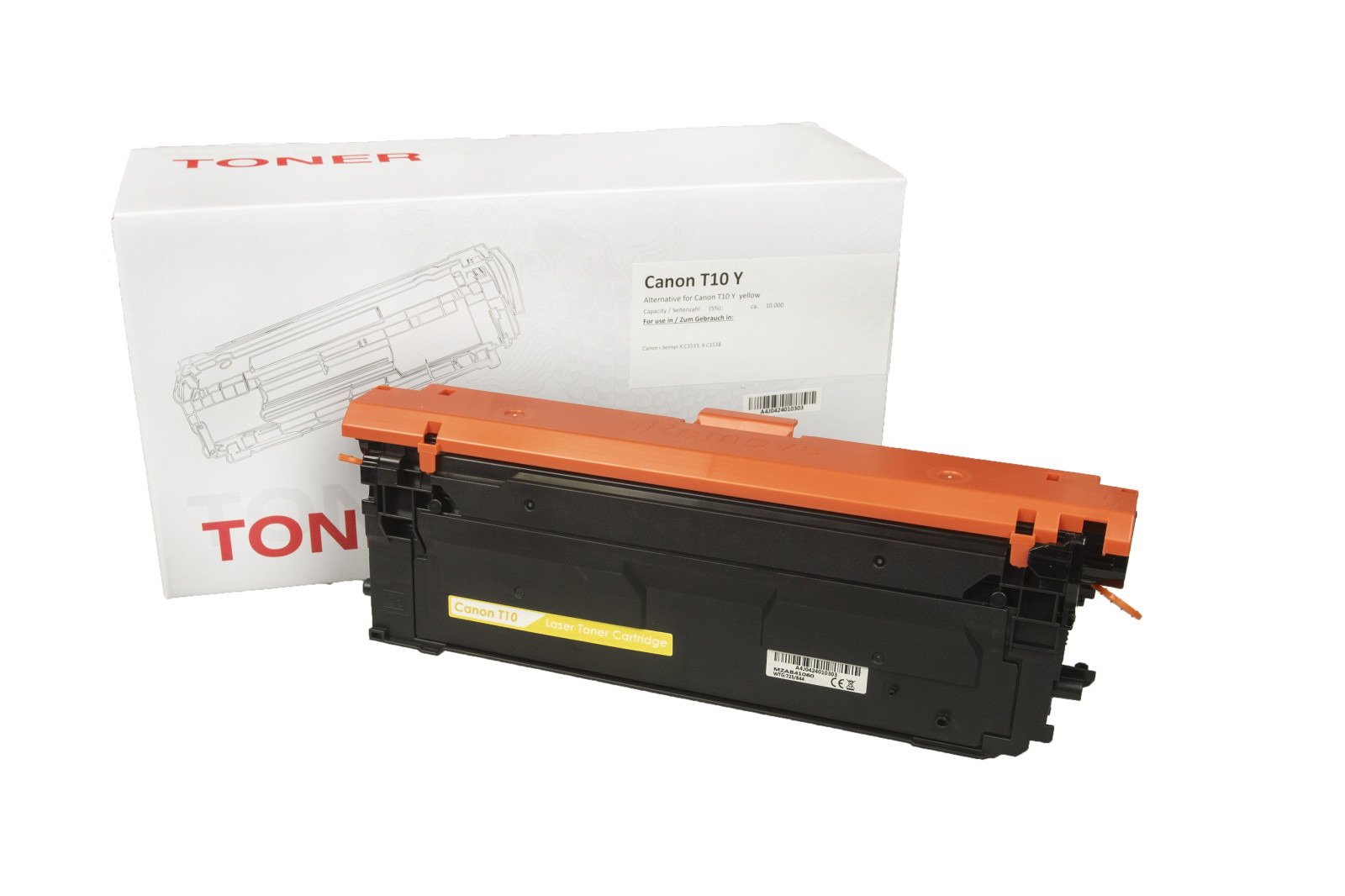 Kompatibilis tonerkazetta töltés 4563C001, T10 Y, OEM CHIP, 10000 lap a Canon nyomtatók számára
