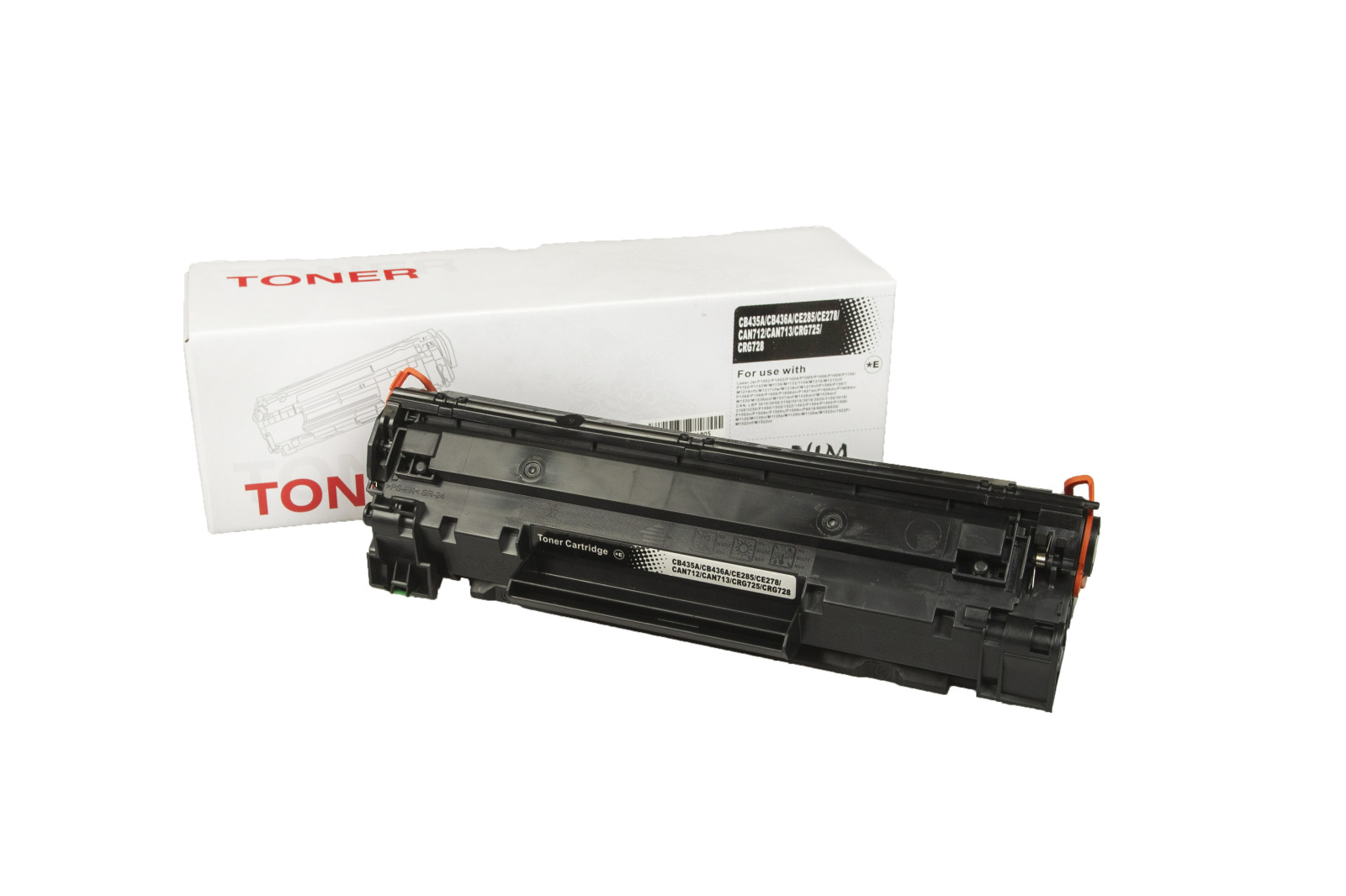 Kompatibilis tonerkazetta töltés CB435A / CB436A / CE285A, 3500B002, CE278A, 1870B002, CRG712, 1871B002, CRG713, 1153B002, CRG714, 3484B002, CRG725, 2000 lap a HP nyomtatók számára