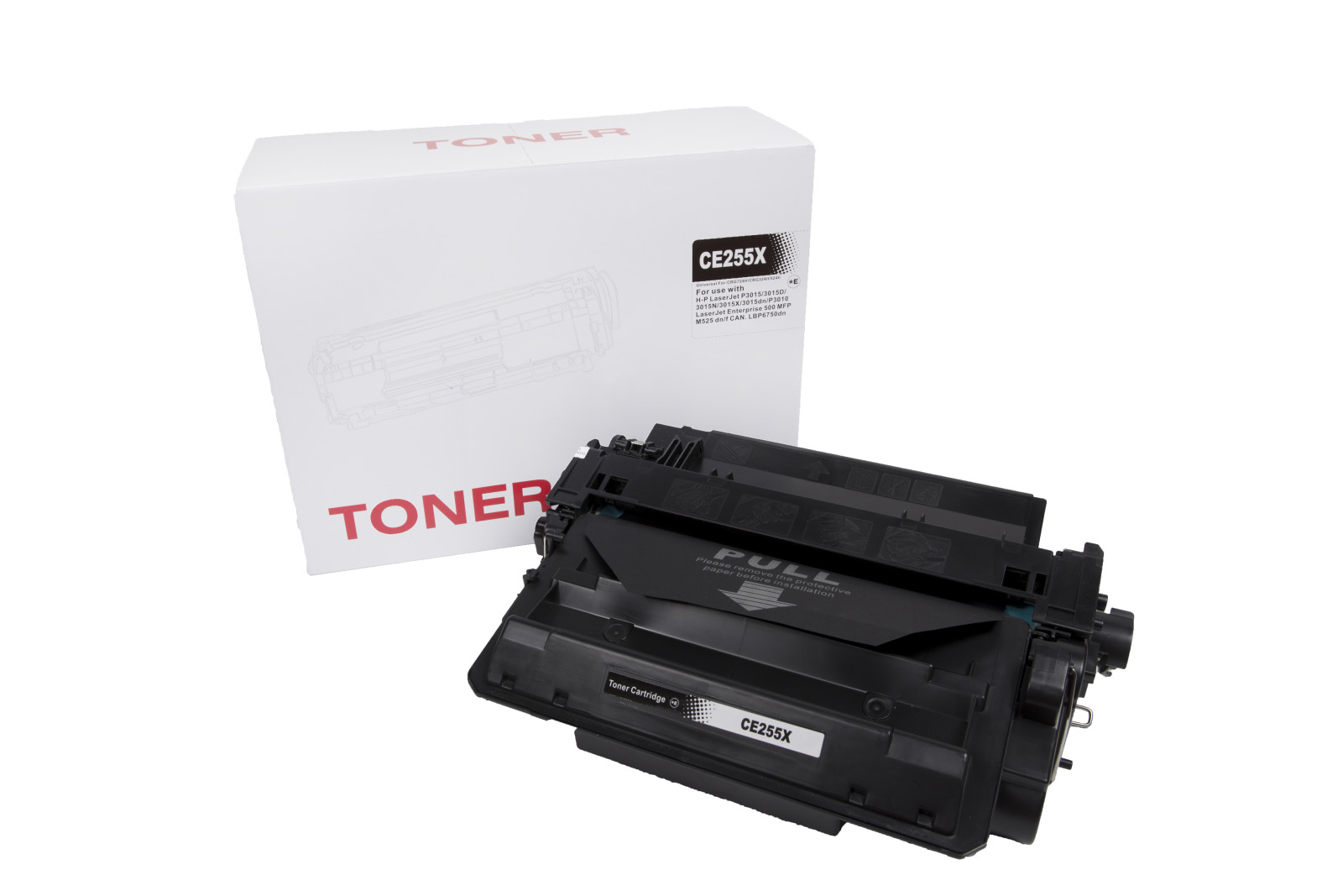 Kompatibilis tonerkazetta töltés CE255X, 55X, 3482B002, CRG724H, 12500 lap a HP nyomtatók számára