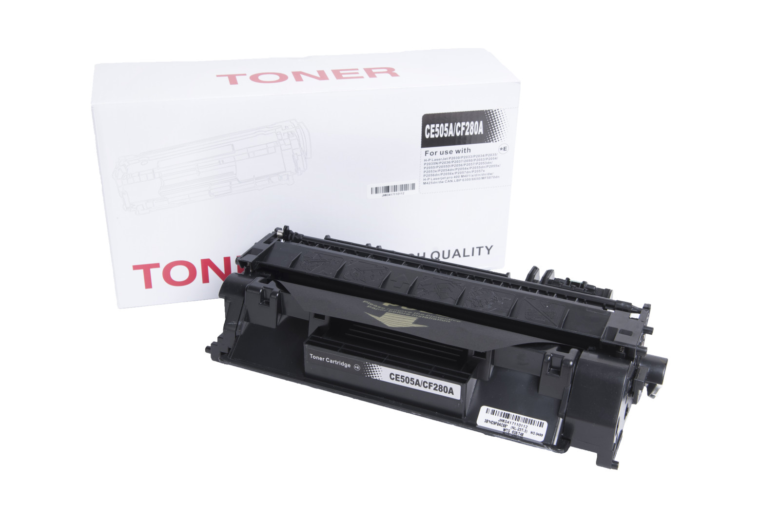 Kompatibilis tonerkazetta töltés CE505A, 05A, CF280A, 80A, 3479B002, CRG719, 2300 lap a HP nyomtatók számára