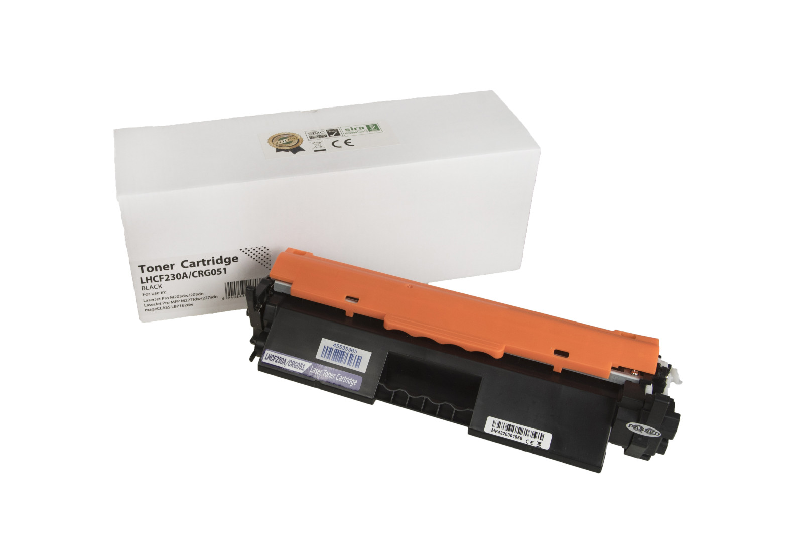 Kompatibilis tonerkazetta töltés CF230A, 30A, 2168C002, CRG051, 1600 lap a HP nyomtatók számára (Orink white box)