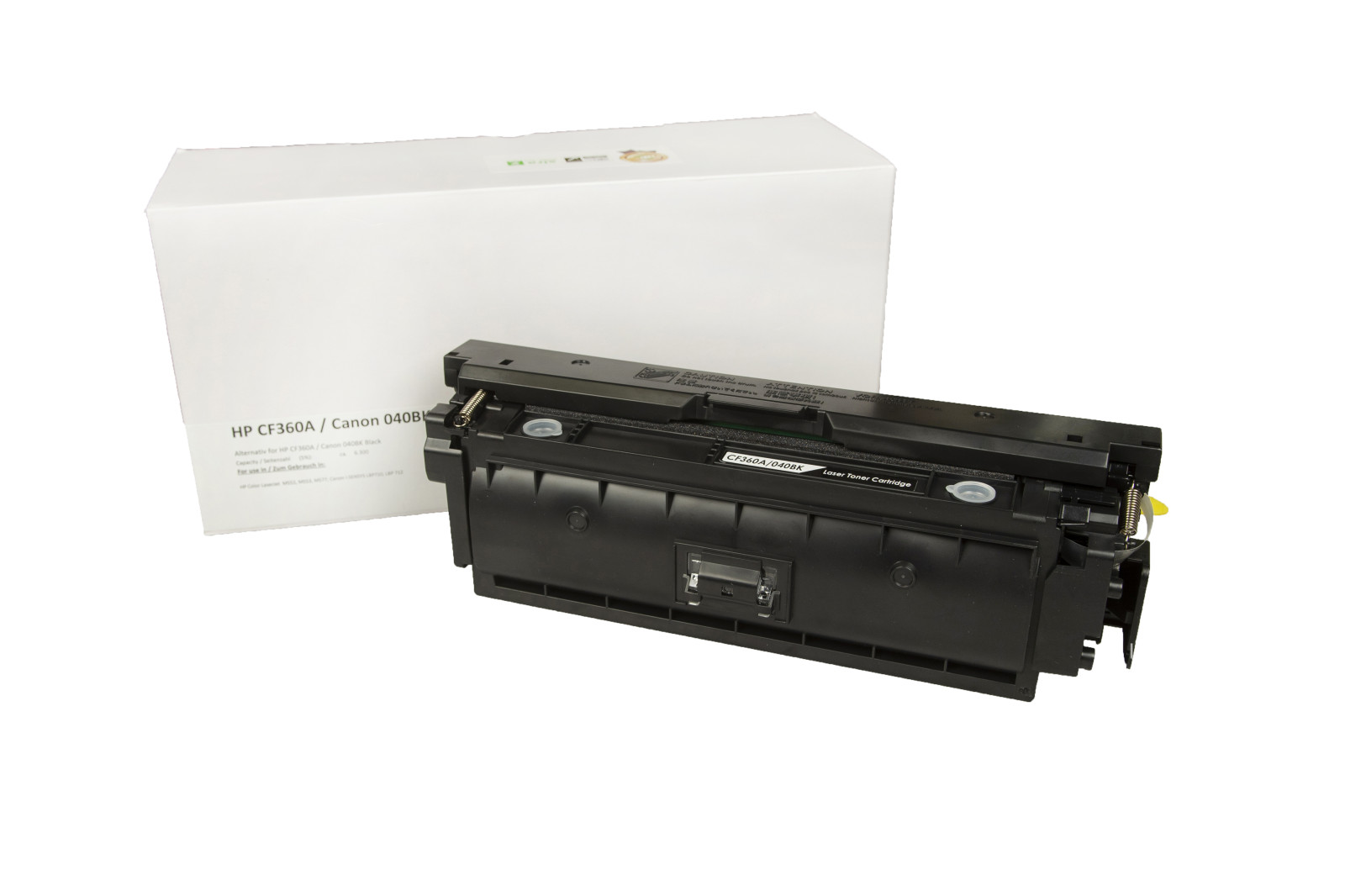 Kompatibilis tonerkazetta töltés CF360A, 508A, 0460C001, CRG040BK, 6300 lap a HP nyomtatók számára (Orink white box)