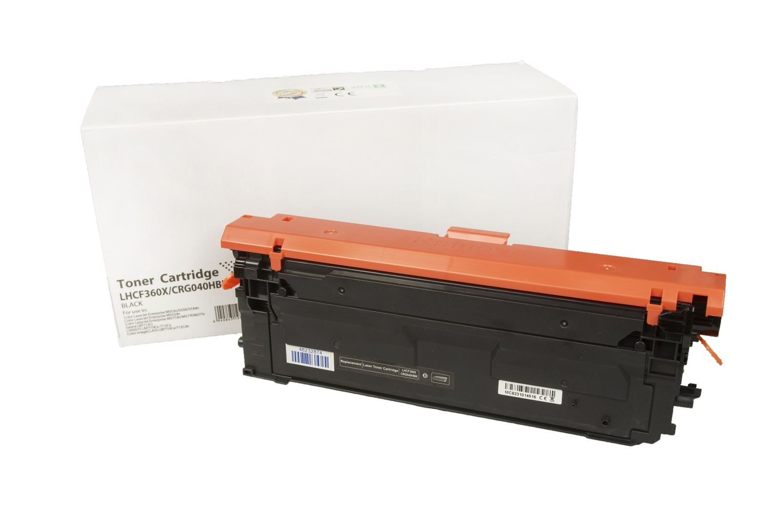 Kompatibilis tonerkazetta töltés CF360X, 508X, 0461C001, CRG040HBK, 12500 lap a HP nyomtatók számára (Orink white box)