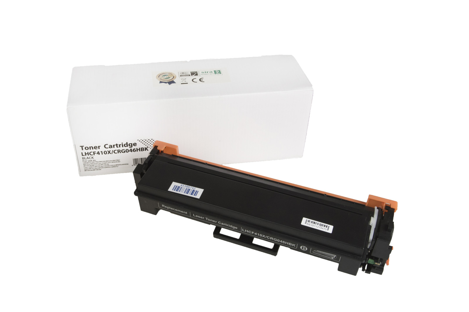 Kompatibilis tonerkazetta töltés CF410X, 410X, 1254C002, CRG046HBK, 6500 lap a HP nyomtatók számára (Orink white box)