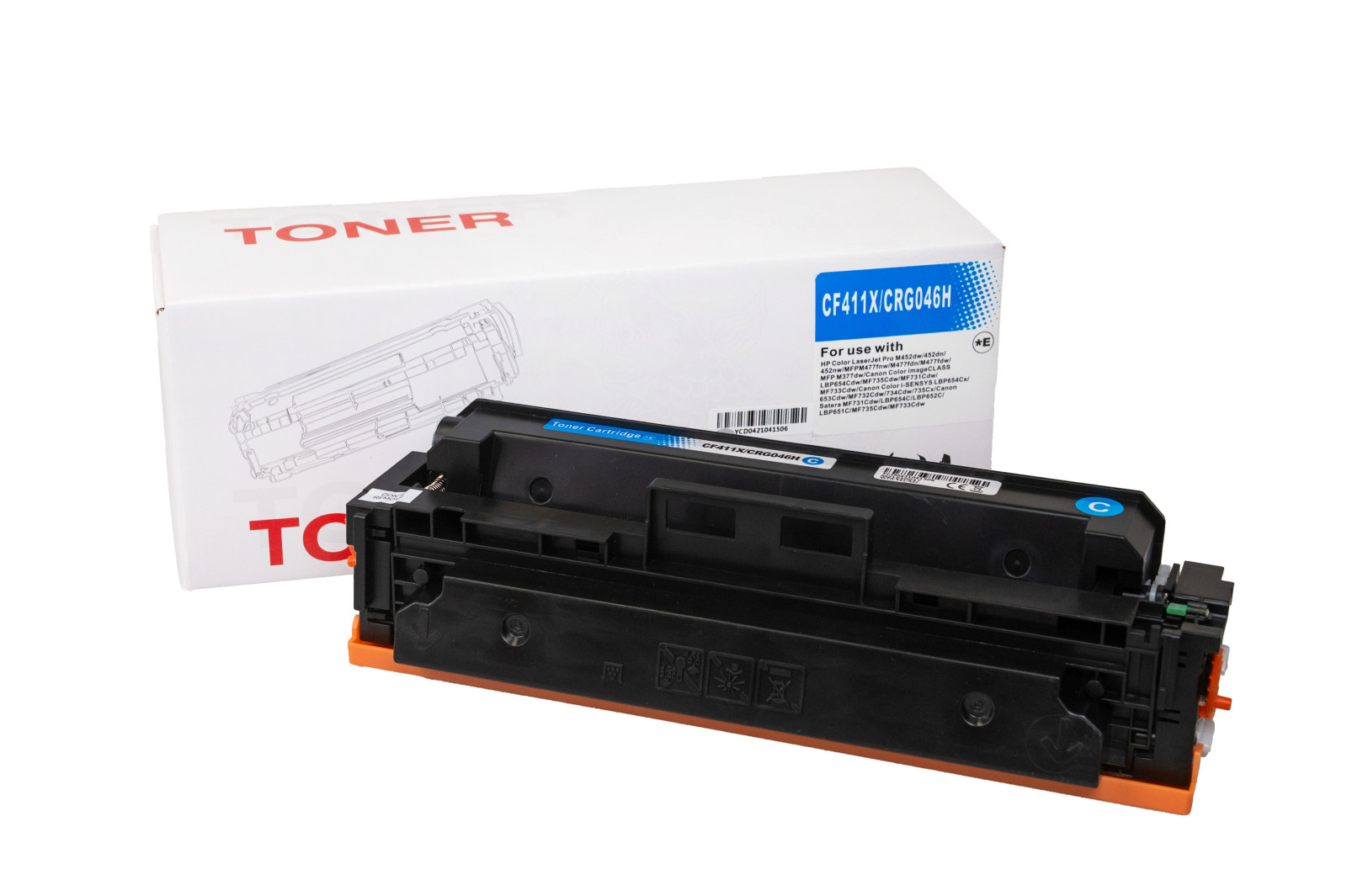 Kompatibilis tonerkazetta töltés CF411X, 410X, 1253C002, CRG046HC, 5000 lap a HP nyomtatók számára
