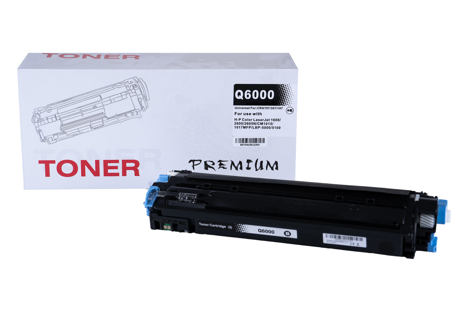Kompatibilis tonerkazetta töltés Q6000A, 124A, 9424A004, CRG707, 2500 lap a HP nyomtatók számára